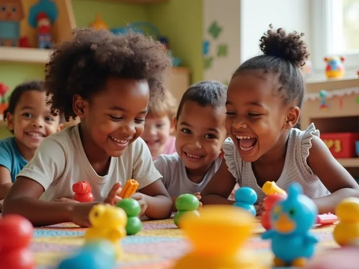 Kids playing with toys.